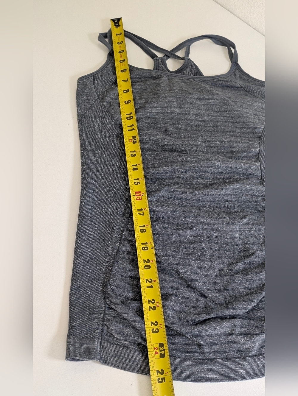 Zella Grey Dry-Fit Spaghetti Strap Runners Tank Top Size L Race Back Gym Yoga - Picture 8 of 10